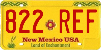 NM license plate 822REF