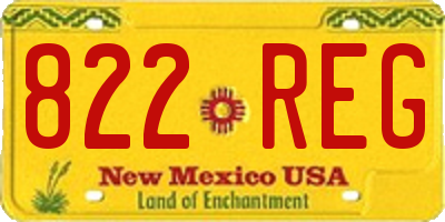 NM license plate 822REG