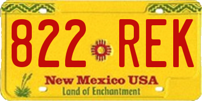 NM license plate 822REK