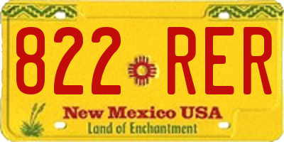 NM license plate 822RER