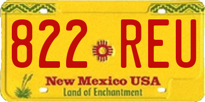 NM license plate 822REU