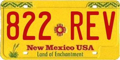 NM license plate 822REV