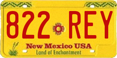 NM license plate 822REY