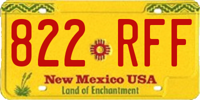 NM license plate 822RFF