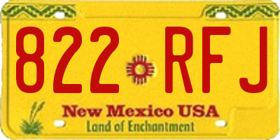 NM license plate 822RFJ