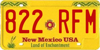 NM license plate 822RFM