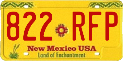 NM license plate 822RFP
