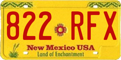 NM license plate 822RFX
