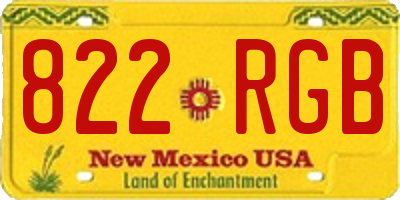 NM license plate 822RGB