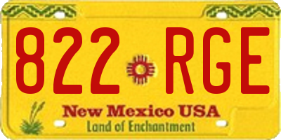 NM license plate 822RGE