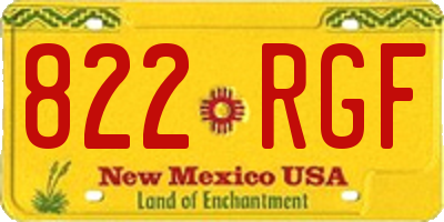 NM license plate 822RGF