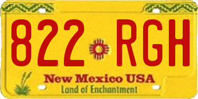 NM license plate 822RGH