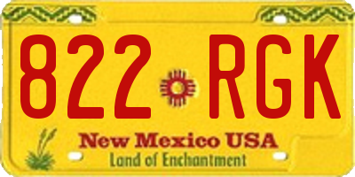 NM license plate 822RGK
