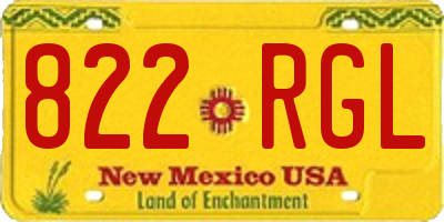 NM license plate 822RGL