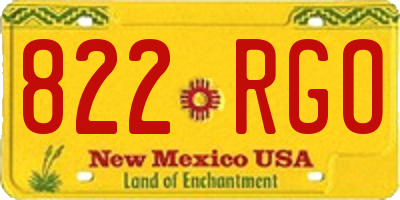 NM license plate 822RGO