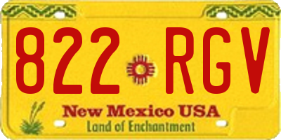NM license plate 822RGV