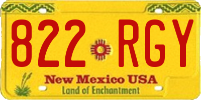 NM license plate 822RGY