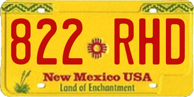 NM license plate 822RHD