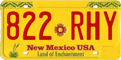 NM license plate 822RHY