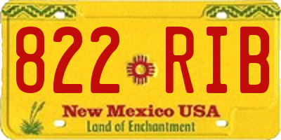 NM license plate 822RIB
