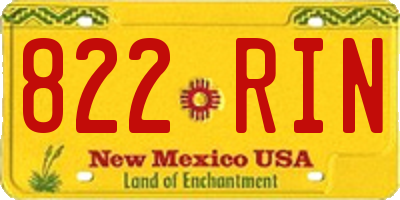 NM license plate 822RIN