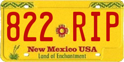 NM license plate 822RIP