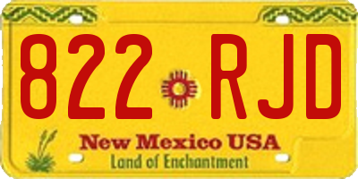 NM license plate 822RJD
