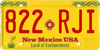 NM license plate 822RJI