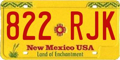 NM license plate 822RJK