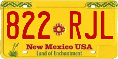 NM license plate 822RJL
