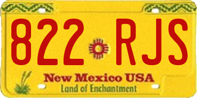 NM license plate 822RJS