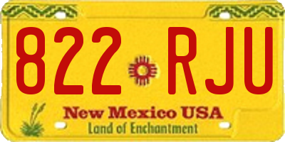 NM license plate 822RJU
