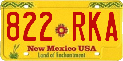 NM license plate 822RKA