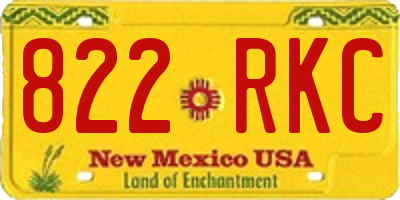 NM license plate 822RKC