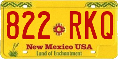NM license plate 822RKQ