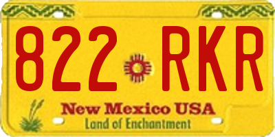 NM license plate 822RKR