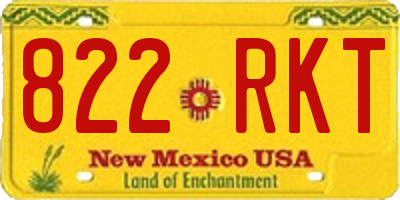 NM license plate 822RKT