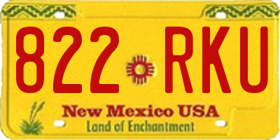 NM license plate 822RKU