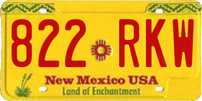 NM license plate 822RKW
