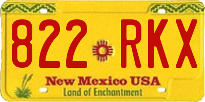 NM license plate 822RKX