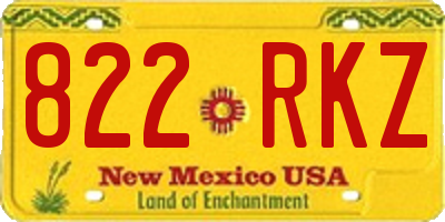 NM license plate 822RKZ