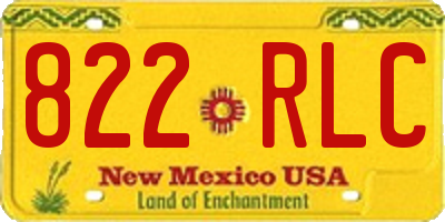 NM license plate 822RLC