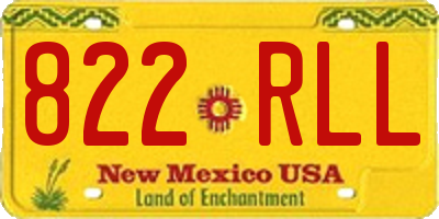 NM license plate 822RLL