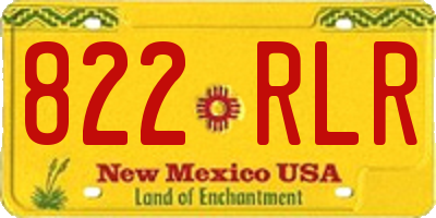 NM license plate 822RLR