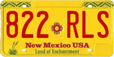 NM license plate 822RLS