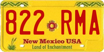 NM license plate 822RMA
