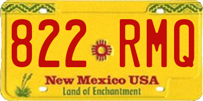 NM license plate 822RMQ
