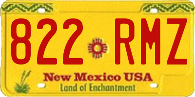 NM license plate 822RMZ