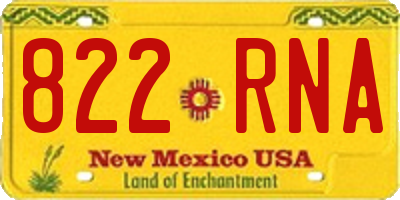 NM license plate 822RNA