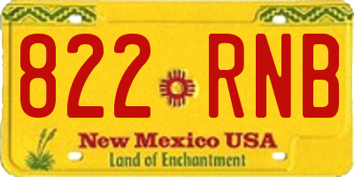 NM license plate 822RNB